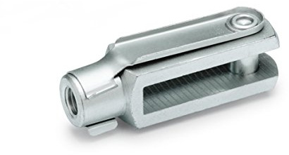 Ganter Normelemente | Gaffelleder – GN 751-10-40-M8-B | med snäppfjäderbult | galvaniserat stål, passiverat blått, 2 stycken