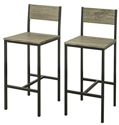 SoBuy Barhocker 2er Set für Küche und Bartisch – Moderne Sitzhocker mit Metallgestell, Kompakt und Ergonomisch – Perfekt für Schminktisch, Esszimmer oder Home Bar B39 x H95 x T40 cm FST53x2