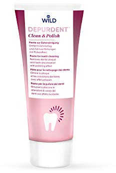 DEPURDENT Clean & Polish Paste 75 ml – Swiss-Made Pumice Polishing Paste, Removes Plaque & Surface Stains Naturally, Fluoride-Free, Use 1–2× Weekly for Radiant White Teeth