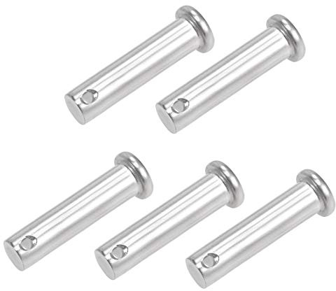 sourcing map Single Hole Clevis Pins - 10mm X 40mm Flat Head 304 Stainless Steel Link Hinge Pin 5Pcs