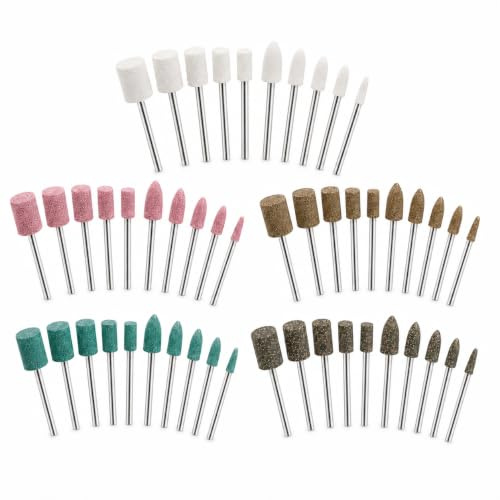 Linkstyle 50 st. poleringsbitar monterade slipskivor poleringshjul, ull/sesam/gummidlipning verktyg - roterande verktygstillbehör set 3 mm