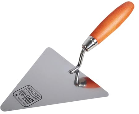 Toolty TLTY-0205T - Paleta triangular de acero inoxidable (180 mm, mango de madera)