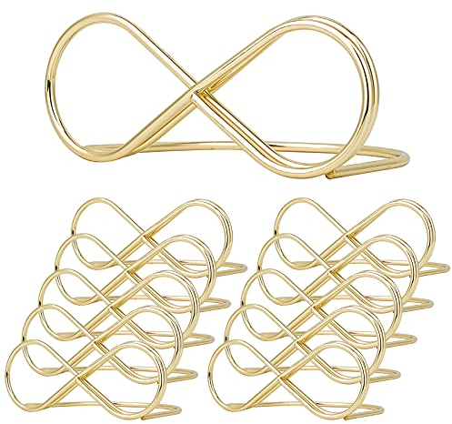 CHGCRAFT 10St Tischkartenhalter Unendlich Unendlichkeit Nachrichtenclip Tischnummer Halter Ständer Hochzeit Sitzetiketten Namenseinstellung Foto Bildkarten Displayständer für Party Golden