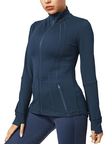 QUEENIEKE Giacche da atletica da donna in cotone-morbido full zip slim fit allenamento giacca da corsa con tasche 210503, Equalizer 2.0 True Balance, Medium