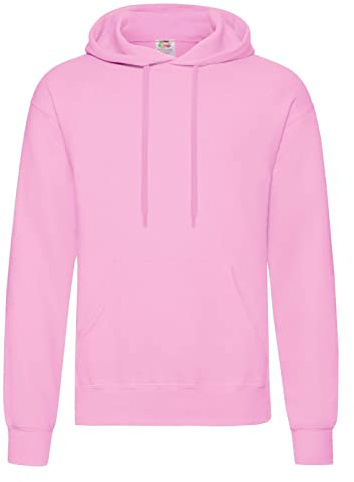 Fruit of the Loom Men's Classic Hooded Sweatshirt, Light Pink, Small