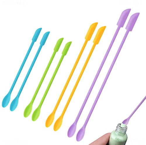 NiArt 8PCS Mini Silicone Spatula Set, Double-Ended Resin Makeup Scraper