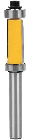 Bestgle 8mm Shank Pattern Flush Trim Router Bit withTop and Bottom Bearing Woodworking Milling Cutter Tool (25mm Cutting Length)