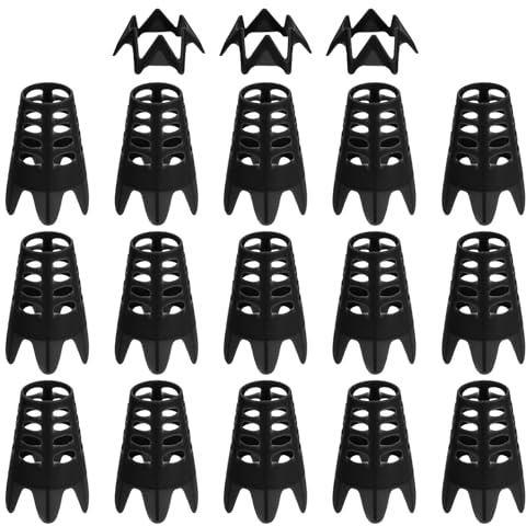PATIKIL Golf Simulator Tees, 18Pcs Plastic Golf Tees Mat Practice Training for Outdoor Indoor Winter Turf Driving Range, 15 Tall & 3 Small, Black