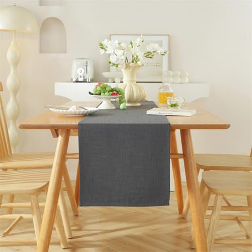 AMFUN Table Linen Gray 40*140CM Decorative Waterproof Runners for Home Kitchen Dining Parties Family Dinners Wedding Thanksgiving Christmas