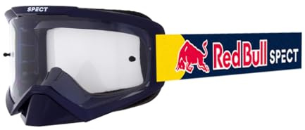 Occhiali Red Bull Spect Evan MX Montatura Blu Lucido - Cinturino Blu/Colorato - Lente Singola Trasparente