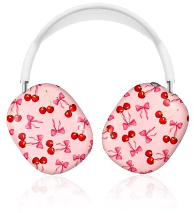 Joyleop for Airpods Max Case - Durable Hard for AirPods Max Covers, Cute Protective Headphones Case with Unique Design, Pretty Essential Accessories for Headphones, Sweet Cherry Bow