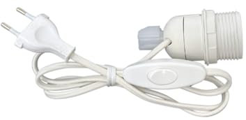 HALOTEC | Portalampada E27 con cavo e tappo adattatore per bottiglie | Portalampada con interruttore e spina | Perfetto per lampade fai-da-te