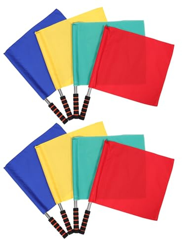 Toyvian 8 banderas de juez de línea, árbitro, de acero inoxidable, para patrulla deportiva, para voleibol, atletismo, rendimiento oficial.