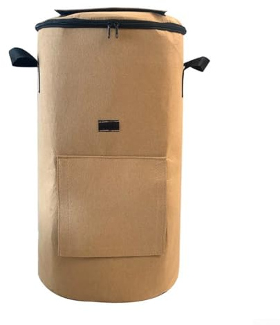 Kompostpåse 125 L 33 gallon för trädgårdsavfall löv köksskrapor organiskt gödselmedel med probiotiskt jäsningsstöd, icke-vävt tyg, robust, återanvändbar, gårdskomposteringslösning med kamelfärg)