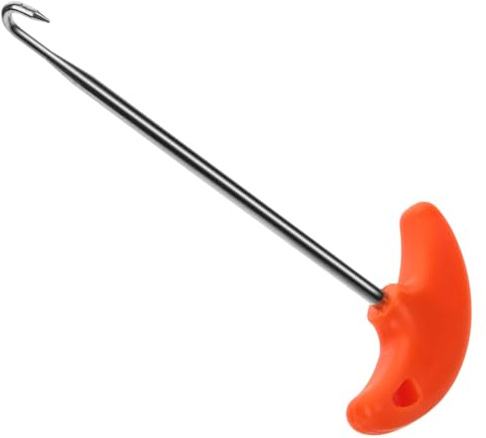 DOITOOL Tendeur de Lacets en Plastique Robuste et Acier Inoxydable, Crochet de Serrage de T, Outil Portable pour Lacets de Patins à Glace et Rollers, Accessoire Orange Pratique