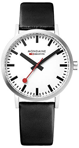 Mondaine Classic - Reloj de Cuero Negro para Hombre y Mujer, A660.30314.16SBB, 36 MM