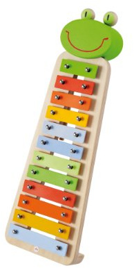Xilòfono de Metal Rana | Trudi by Sevi | Instrumentos Musicales de Juguete para Que los niños aprendan a Tocar. | 40x4x13,5cm | Instrumentos Musicales de Madera | Modelo 82539
