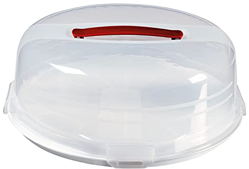 Curver 219974 Kuchenbehälter, rund, Kunststoff, weiß, 27.5 x 27.5 x 8