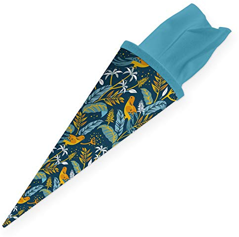 itenga Geschwisterschultüte 35 cm Tiere Pflanzen Muster Geschenkverpackung Schultüte Zuckertüte Filzverschluss Kinder Erwachsene (Vögel)