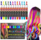 EBANKU 12 Colores Tiza de Pelo Temporal del Pelo, Tizas para el Pelo Tiza de Pelo Temporal para Niños y Adultos Plumas De Tiza Profesionales Para El Cabello, Plumas Tinte Para El Cabello