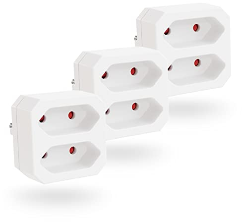 Greate 3X Enchufe Múltiple Hasta 1100W - Ladrón de Enchufes - Tomada Dupla - Multiplicador - Multiplug