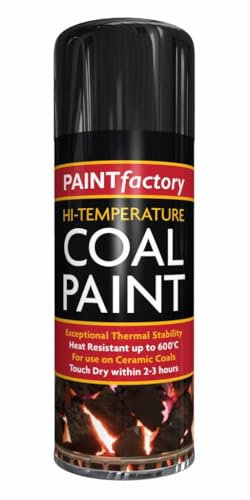 AlezyB - 2 x High Temperature Coal Aerosol Spray Paint 400ml, Stove Up To 600°C, Engine Exhaust Adhesion, Heat Resistant Wood Burners, BBQ Grill