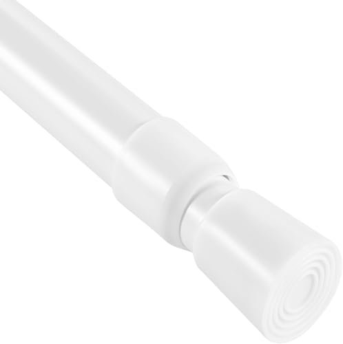 CROWNSHOP 160-300cm Shower Curtain Pole Extendable Curtain Poles, Tension Curtain Rod, Adjustable No-Drill Shower Rail, Telescopic Pole for Net and Voile (White, 160-300cm)