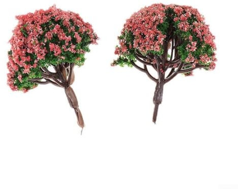20 árboles modelo para trenes, árboles de flores hechos a mano de 4 cm para paisajismo realista