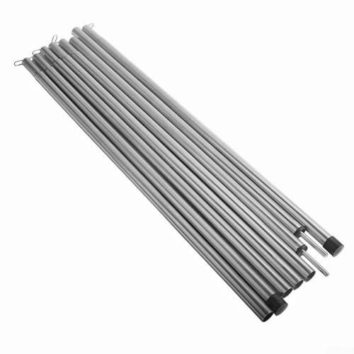 Multi Purpose Poles Canopy Support Rods, Tent Extension Poles Pack of 2 (Silver)