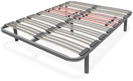 amuéblate Online - Somier Multiláminas Extra Resistente con Reguladores Lumbares de 150 x 200 con 5 Patas de 25cm Incluidas