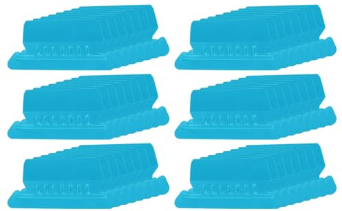 PATIKIL 3 Inch File Folder Labels, 48pcs File Folder Tabs with Inserts Labels Plastic Clear for Hanging File Binders Quick Identification Organizer, Blue Slot