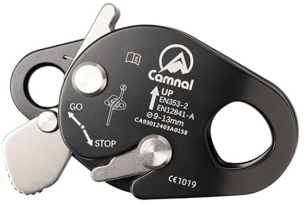 Tbest Corda di Sicurezza, Bloccante per Arrampicata, Attrezzatura per Discotes in Corda Doppia per Attrezzatura da Alpinismo, Alluminio Aeronautico con Alpinismo (Black)