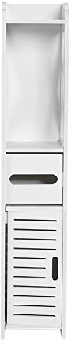Étagère de rangement en bois pour salle de bain – Nizer multifonction pour petits espaces, support de papier toilette et support d'armoire, solution de rangement élégante pour les essentiels de salle