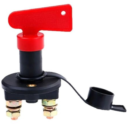 Batteribrytare, huvudbrytare, 12 V/24 V avskiljare, bilbatteriströmbrytare, 2-polig på/av-brytare, dödsbrytare, för fordon båt bil