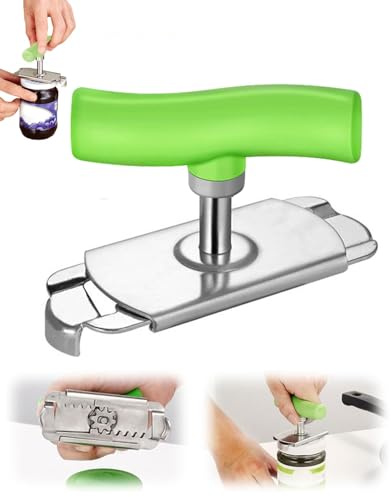 LEEQBCR 1 pieza Abridor De Tarros, Effortless Arthritis Jar Opener, Multifunción Abrelatas Ajustable Inoxidable, Abrelatas para Personas Mayores Ahorrar Trabajo Herramientas Cocina