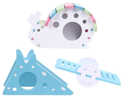 Cabilock 'Escalade pour Hamster 3pcs en PVC, Cabane Cachette Balançoire pour Petits Animaux et Rats, Favorise Exercice et Agilité Cage