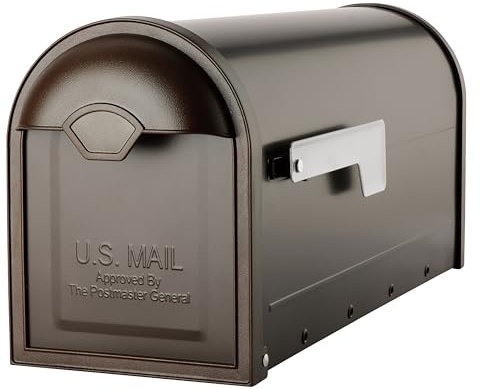 Architectural Mailboxes 8830RZ-10 Winston Post Mount Mailbox, Rubbed Bronze