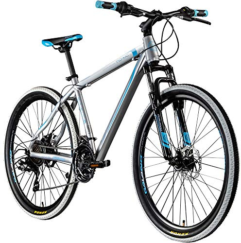 Galano 27,5 Zoll 650B MTB Toxic Mountainbike Scheibenbremsen (Silber/blau, 46 cm)