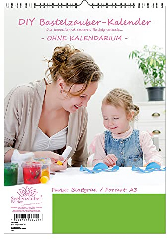 Gör-det-själv pysselmagi väggkalender för pyssel utan kalendarium DIN A3 stående format: Färg: Bladgrön – själsmagi fotokalender pysselkalender hantverk