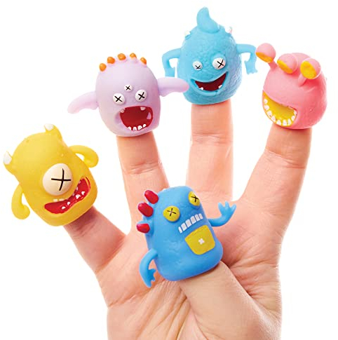 Baker Ross FX670 Monster-Fingerpuppen - 10er-Packung, Partytütenfüller für Kinder