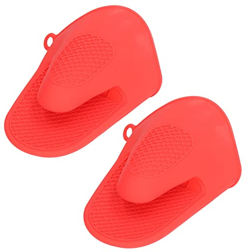 Tomotato 2 Uds Manoplas de Silicona para Horno, Guantes de Pellizco para Cocinar Antideslizantes Resistentes al Calor para Hornear Cocinar Barbacoa(Rojo)