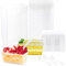 Mispudin Tazze da Dessert Quadrate,50 Pezzi Tazze da Dessert Quadrate Riutilizzabili, 160ml Bicchierini Finger Food Trasparenti, Bicchieri da Dessert con Cucchiai per Budini, Mousse,Gelati, Compleanni