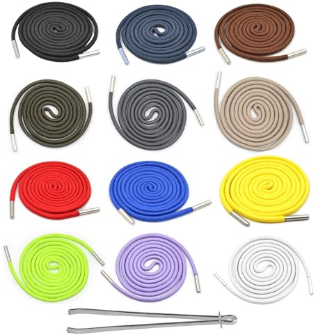 Replacement Drawstring Cords, 130cm x 5mm 12 Colors Universal Cotton Drawstring for Sweatpants Sweatshirt Sweaters Trousers Pants Bags Joggers Hoodie Strings, with 1 x Threader