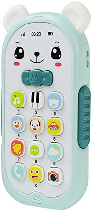 Educational Cute Baby Mobile Phone Toy for Toddlers Double Language Learning for 1 2 3 Year Old Boys Girls Interactive Toy (Sky Blue, One Size)