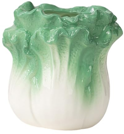 Watreketal Coppa Penna in Ceramica Cavolo Creativa Elegante Accessorio per Scrivania Accessorio Elegante Pencil in Porcellana Coppa per Impiegati Artistica Container Cartoleria Artistica