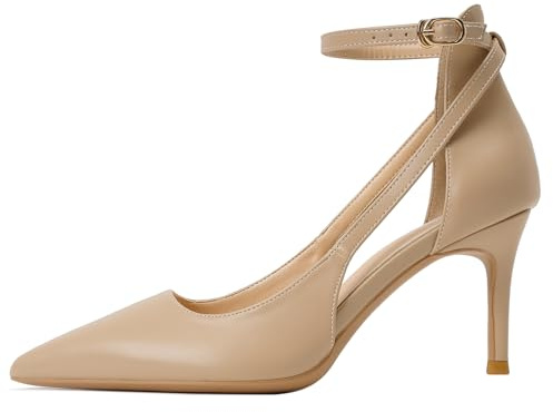 Kvinnors fina spetsiga stilettklackar – Slingback-inspirerad design med ryggstöd och sidobandsremmar