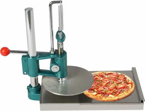 Pressa per impasti per pizza, in acciaio inox, regolabile, manuale, per uso domestico e commerciale, ideale per torte e croste di pizza