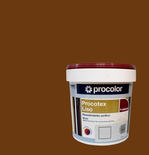 Procolor PROCOTEX Pintura para Fachada en Exteriores Liso, Rendimiento 7-9 m²/L, Secado Rápido, Resistencia a los Rayos U.V., Ocre Tostado, 4 Litros
