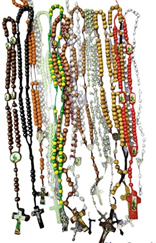 CLGIFT 12pcs mix lot rosary necklace Religious catholic Crucifix cross wholesale lot