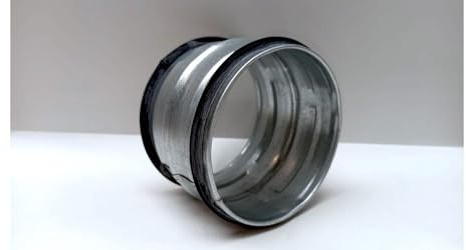 Manchon en tôle d'acier galvanisé avec joint d'étanchéité, raccord tuyau d'aspiration et ventilation (diamètre 180 mm)